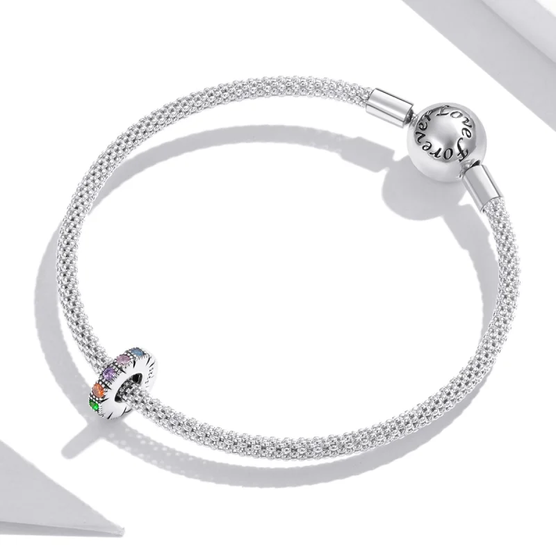 (obrázek pro) Pandora styl Duhový kámen Spacer Charm - BSC473 - Zobrazit 3