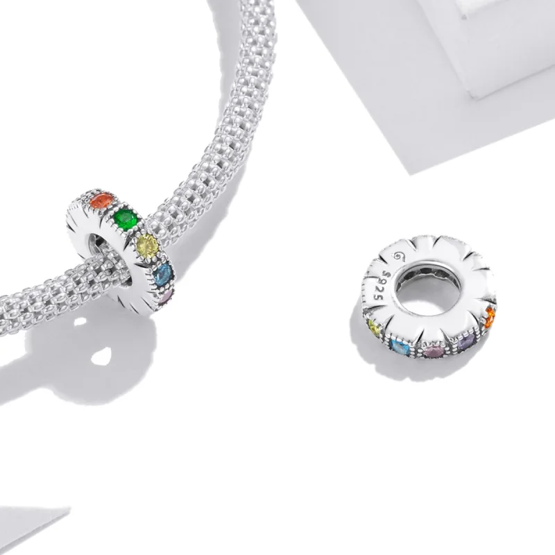 (obrázek pro) Pandora styl Duhový kámen Spacer Charm - BSC473 - Zobrazit 4