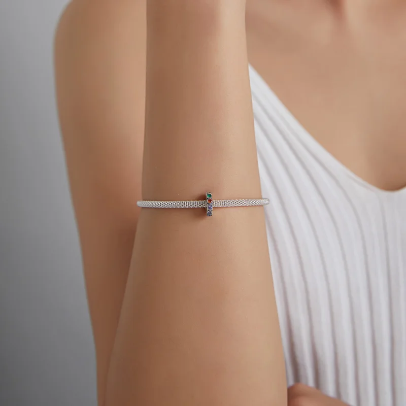 (obrázek pro) Pandora styl Duhový kámen Spacer Charm - BSC473 - Zobrazit 5