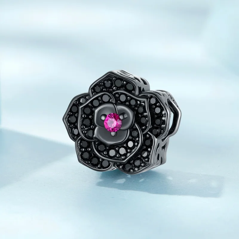 (obrázek pro) Pandora styl Černá Růže Charm - SCC2380 - Zobrazit 2