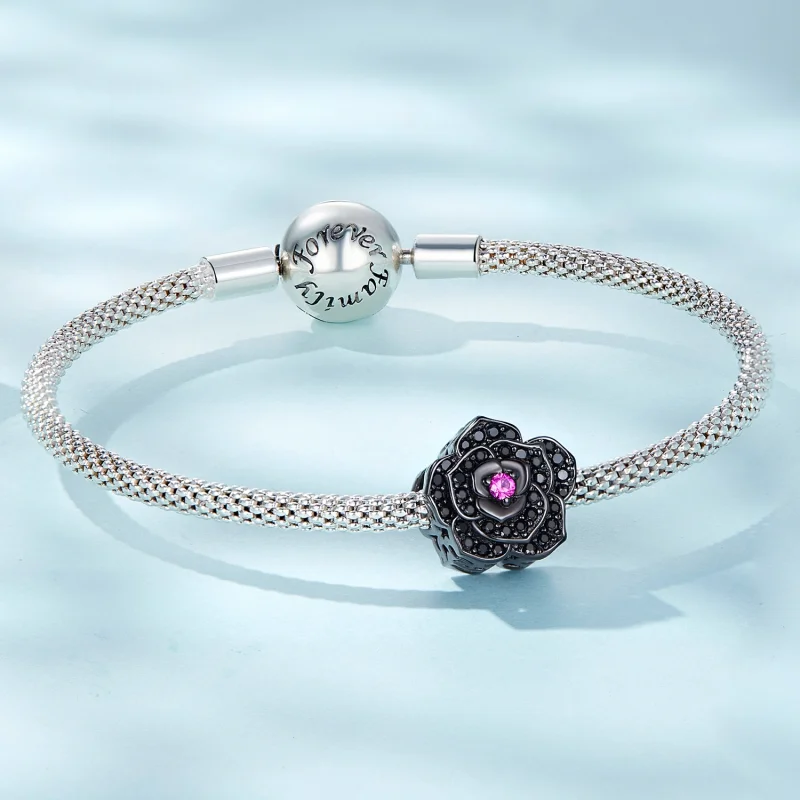 (obrázek pro) Pandora styl Černá Růže Charm - SCC2380 - Zobrazit 5