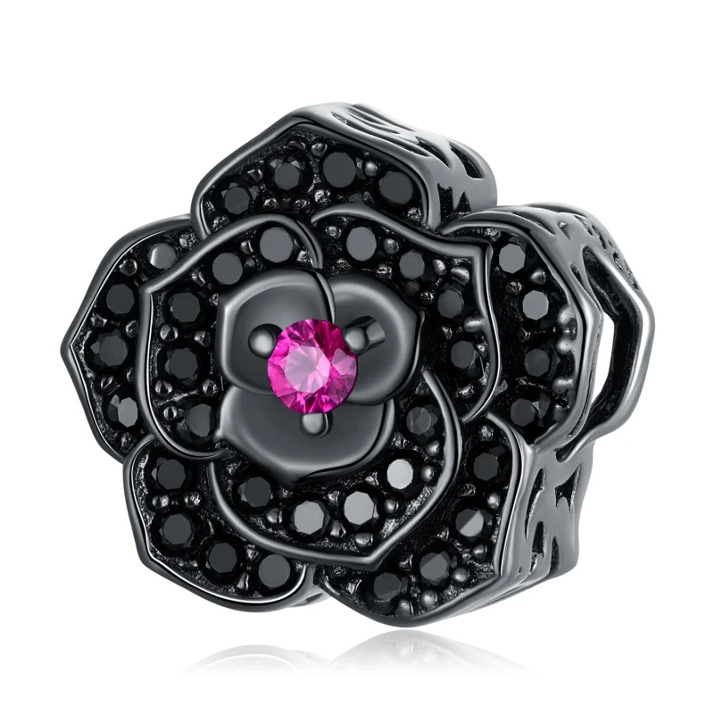 (obrázek pro) Pandora styl Černá Růže Charm - SCC2380