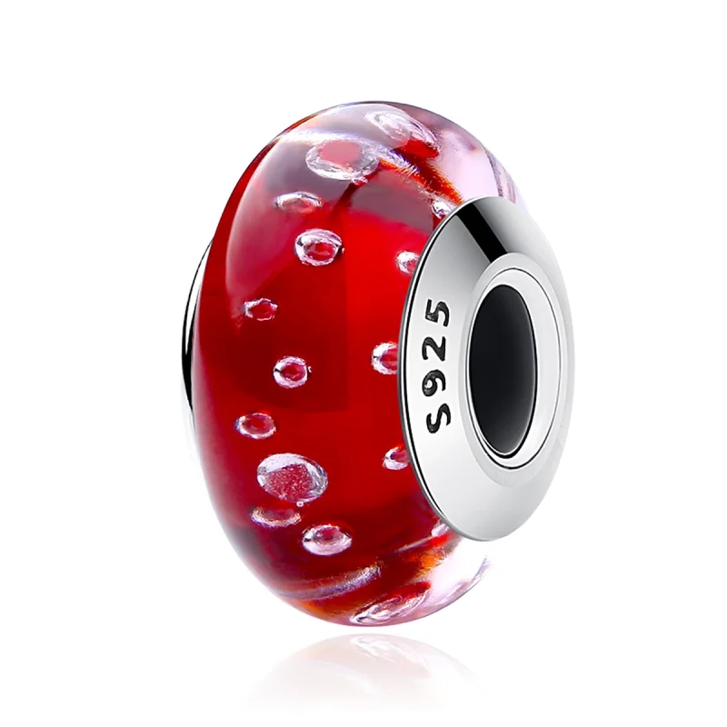 (obrázek pro) Pandora styl Červené Muránské Sklo Charm - SCZ027 - Zobrazit 2