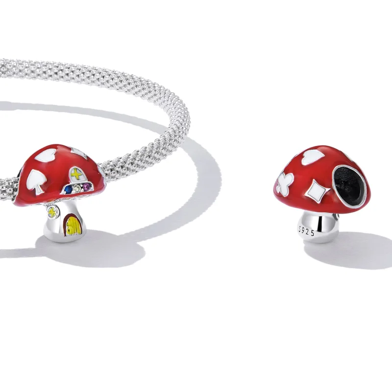 (obrázek pro) Pandora styl Exquisite Mushroom House Charm - SCC2246 - Zobrazit 4