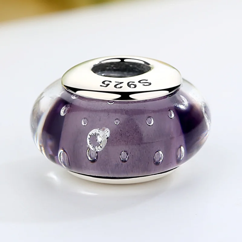 (obrázek pro) Pandora styl Fialový Murano skleněný přívěsek - SCZ001 - Zobrazit 4