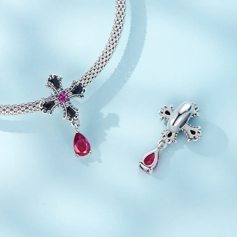 (obrázek pro) Pandora styl Gotický kříž Spacer Charm - SCC2381 - Zobrazit 4