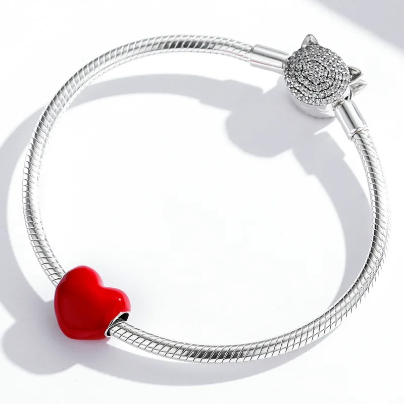 (obrázek pro) Pandora styl Jednoduchý Love Charm - SCC1986-RD - Zobrazit 3