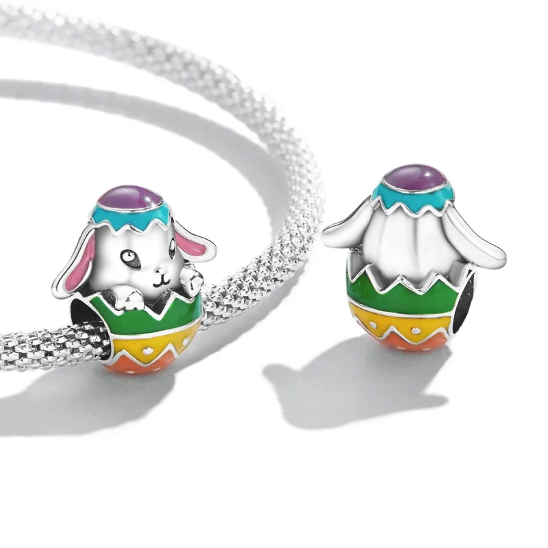 (obrázek pro) Pandora styl Králík Vajíčka Charm - SCC2117 - Zobrazit 4