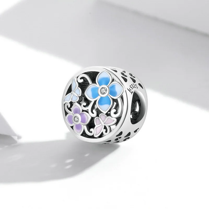 (obrázek pro) Pandora styl květiny a motýli amulet - SCC2061 - Zobrazit 2