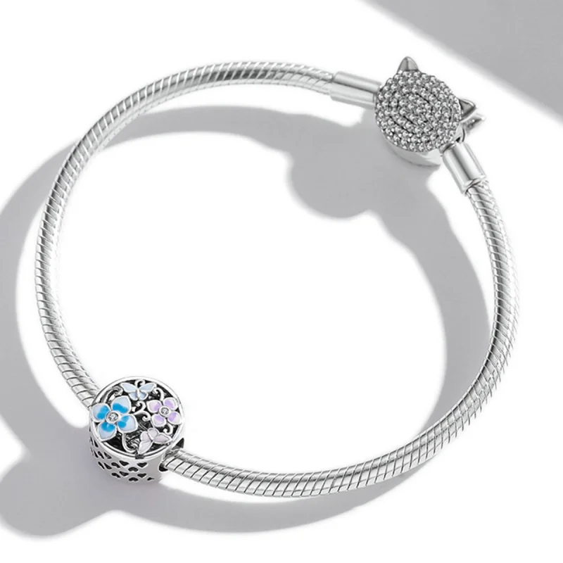 (obrázek pro) Pandora styl květiny a motýli amulet - SCC2061 - Zobrazit 3