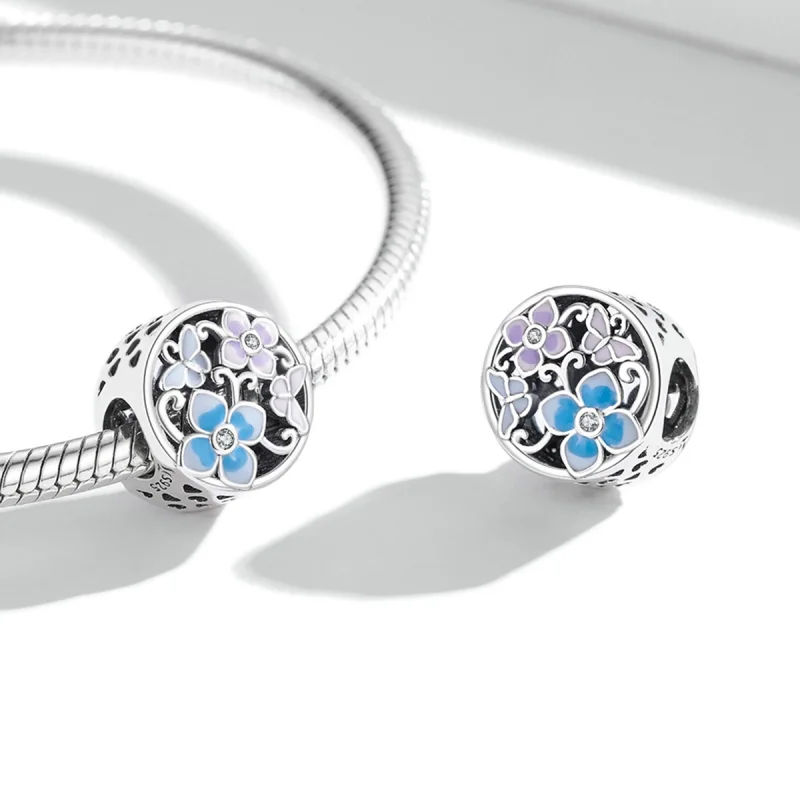 (obrázek pro) Pandora styl květiny a motýli amulet - SCC2061 - Zobrazit 4
