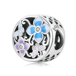 (obrázek pro) Pandora styl květiny a motýli amulet - SCC2061