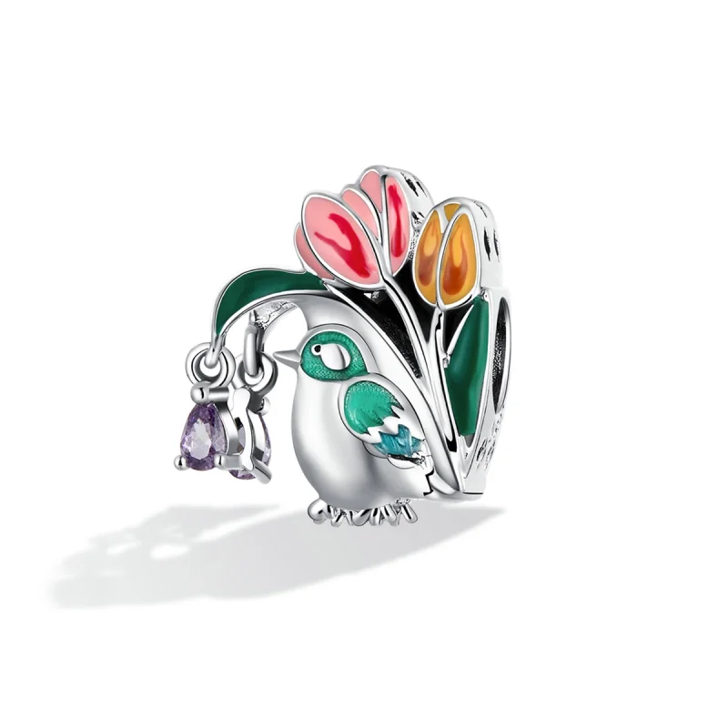 (obrázek pro) Pandora styl Květiny a Ptáci - Rain Charm - SCC2193 - Zobrazit 2