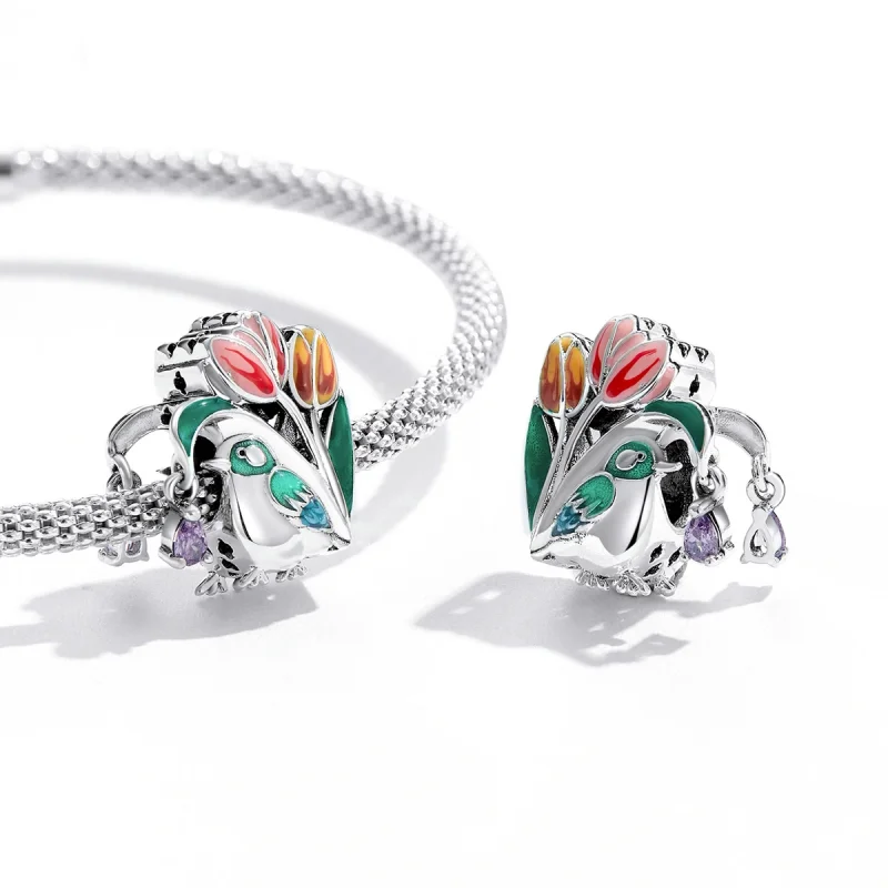 (obrázek pro) Pandora styl Květiny a Ptáci - Rain Charm - SCC2193 - Zobrazit 3