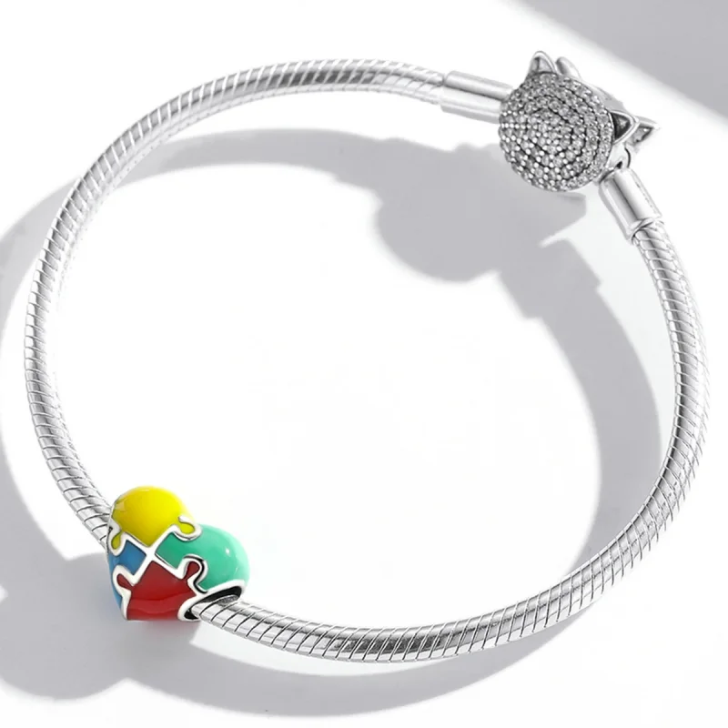 (obrázek pro) Pandora styl Láska Puzzle přívěsek - BSC547 - Zobrazit 3
