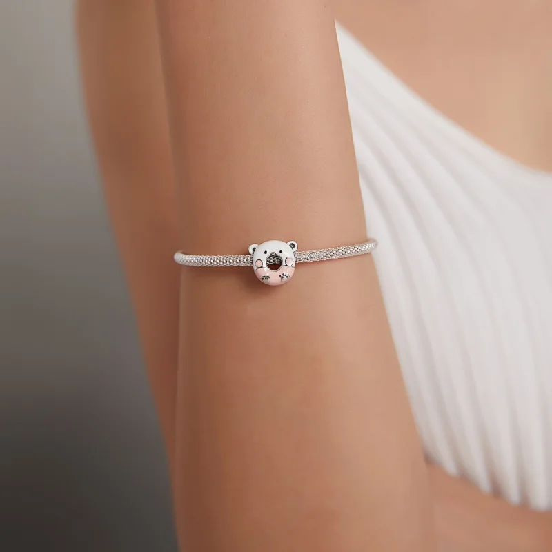 (obrázek pro) Pandora styl Medvěd donuty charm - SCC1876 - Zobrazit 5