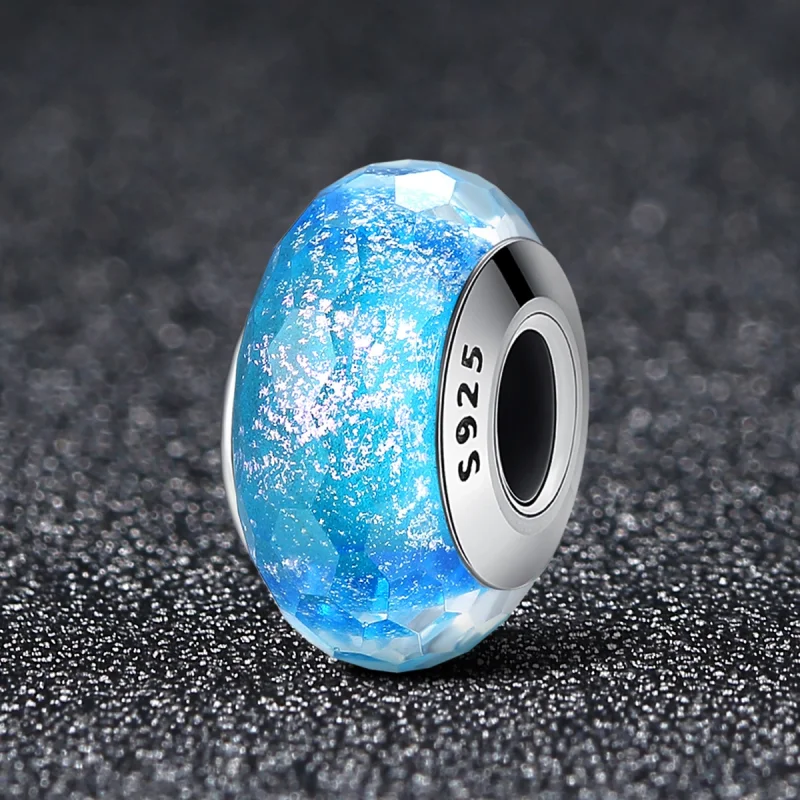 (obrázek pro) Pandora styl Modrý Muránský skleněný korálkový amulet - SCZ054 - Zobrazit 2