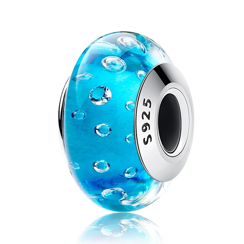 (obrázek pro) Pandora styl Modrý Trend s navlékaným Murano sklem - SCZ029 - Zobrazit 2