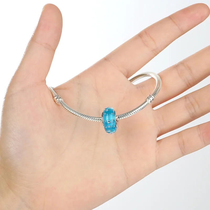 (obrázek pro) Pandora styl Modrý Trend s navlékaným Murano sklem - SCZ029 - Zobrazit 5