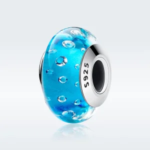 (obrázek pro) Pandora styl Modrý Trend s navlékaným Murano sklem - SCZ029