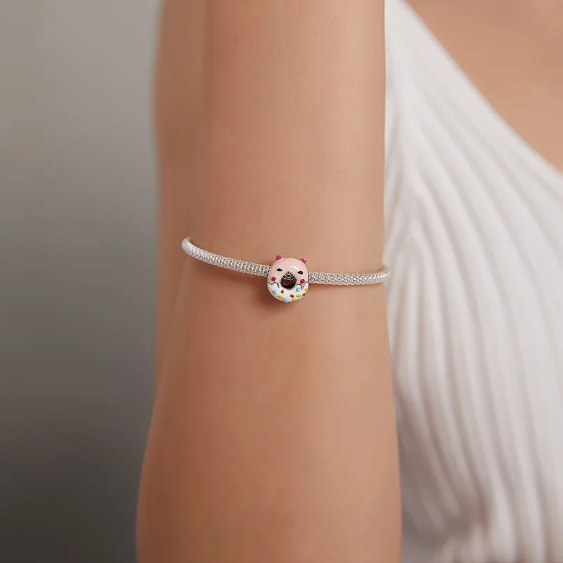 (obrázek pro) Pandora styl Prasátko Koblihy Charm - SCC1879 - Zobrazit 5