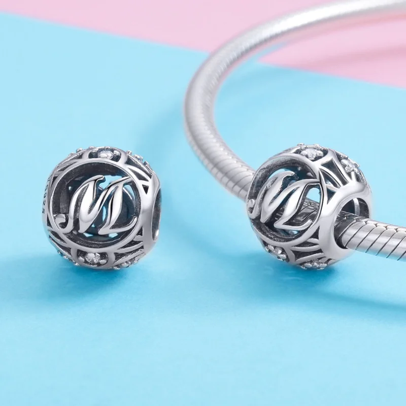 (obrázek pro) Pandora styl písmeno-M přívěsek - SCC738-M - Zobrazit 3