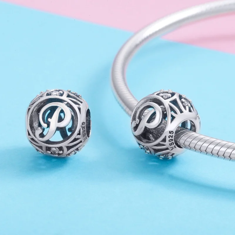 (obrázek pro) Pandora styl písmeno P přívěsek - SCC738-P - Zobrazit 3