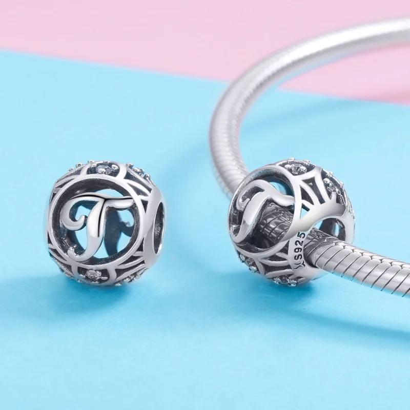 (obrázek pro) Pandora styl Písmeno-T přívěsek - SCC738-T - Zobrazit 3
