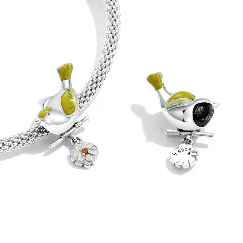 (obrázek pro) Pandora styl Ptáci a Květiny - Amulet Začátek Jara - SCC2191 - Zobrazit 3