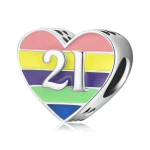 (obrázek pro) Pandora styl Regenbogen Herz Charm - BSC548