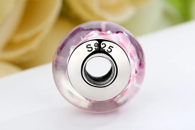 (obrázek pro) Pandora styl Růžové květiny Murano skleněný přívěsek - SCZ008 - Zobrazit 9