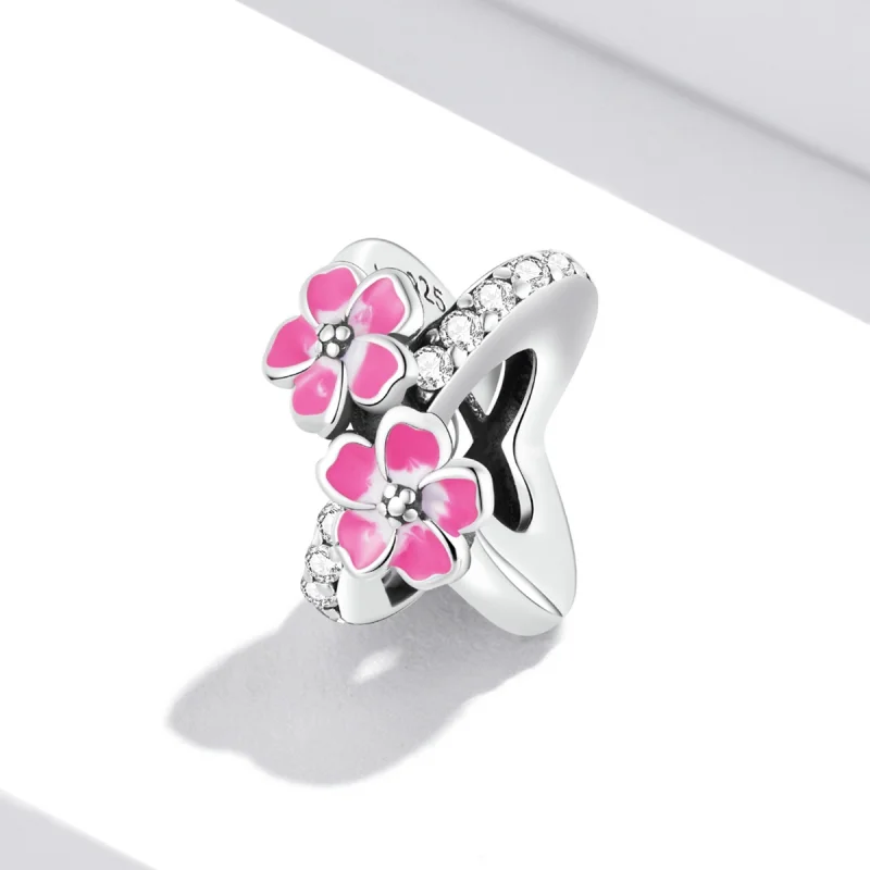 (obrázek pro) Pandora styl Růžové květiny Spacer Charm - SCC2139 - Zobrazit 2
