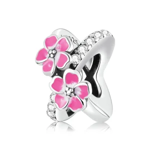 (obrázek pro) Pandora styl Růžové květiny Spacer Charm - SCC2139