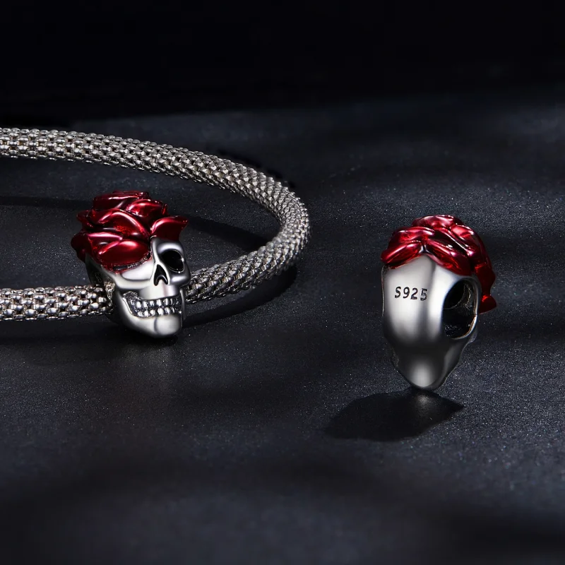 (obrázek pro) Pandora styl Růžová lebka přívěsek - SCC2403 - Zobrazit 4