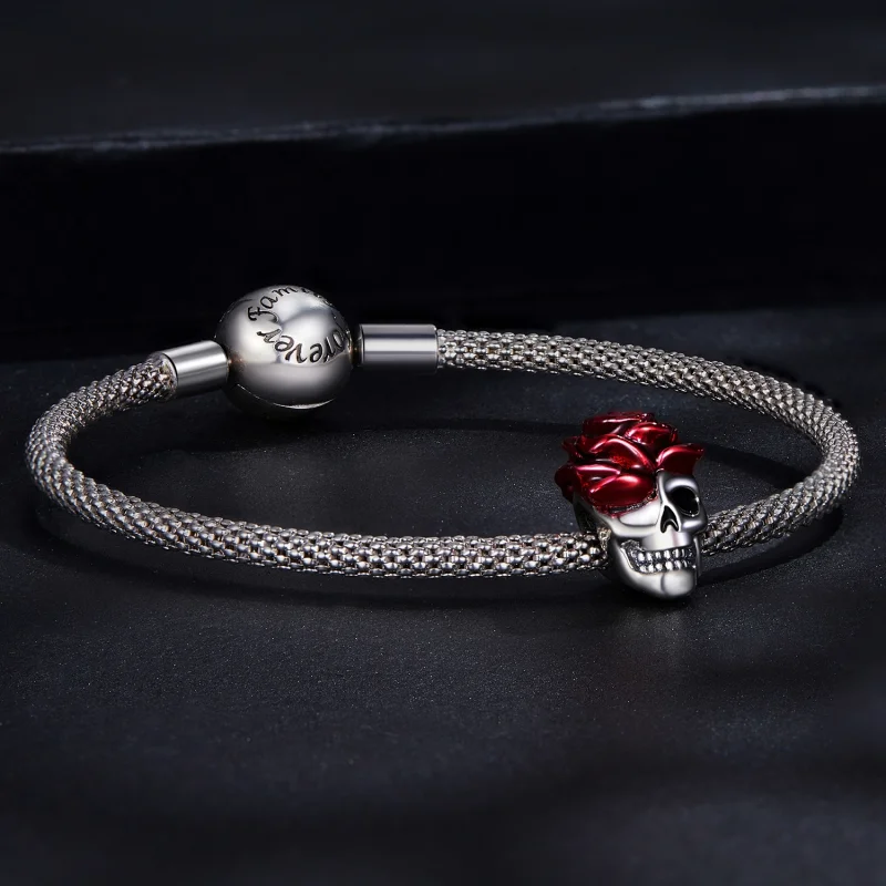 (obrázek pro) Pandora styl Růžová lebka přívěsek - SCC2403 - Zobrazit 5