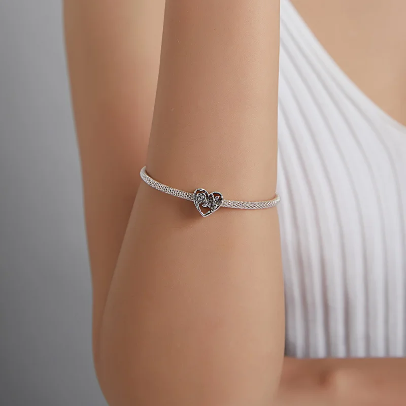 (obrázek pro) Pandora styl Růžový Love Charm - BSC475 - Zobrazit 5