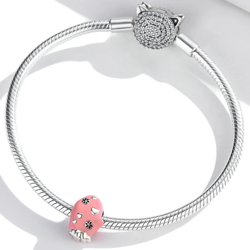(obrázek pro) Pandora styl Růžové Rukavice Charm - SCC2001 - Zobrazit 3