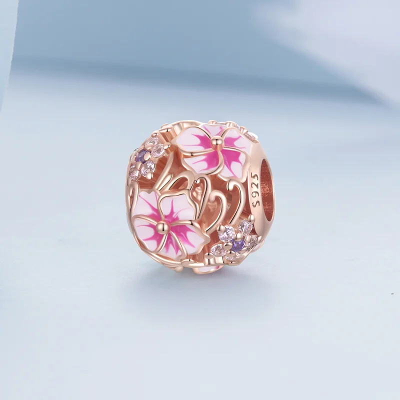 (obrázek pro) Pandora styl Růžový Sakura amulet - BSC643 - Zobrazit 2