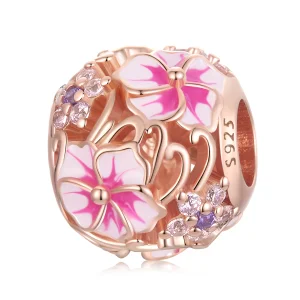 (obrázek pro) Pandora styl Růžový Sakura amulet - BSC643