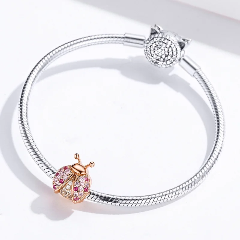 (obrázek pro) Pandora styl Růžové Zlato Chroust Kování - SCC1120-C - Zobrazit 5