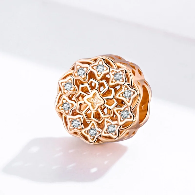 (obrázek pro) Pandora styl Růžové zlato Okno Růže Charm - SCC1279 - Zobrazit 5
