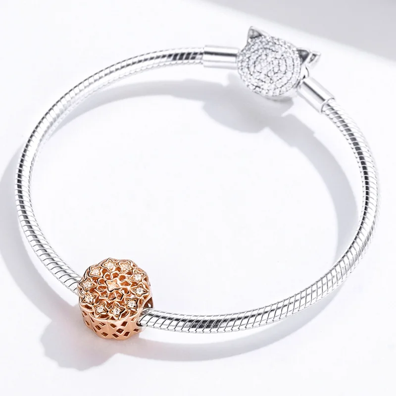 (obrázek pro) Pandora styl Růžové zlato Okno Růže Charm - SCC1279 - Zobrazit 6