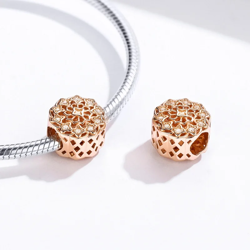 (obrázek pro) Pandora styl Růžové zlato Okno Růže Charm - SCC1279 - Zobrazit 7