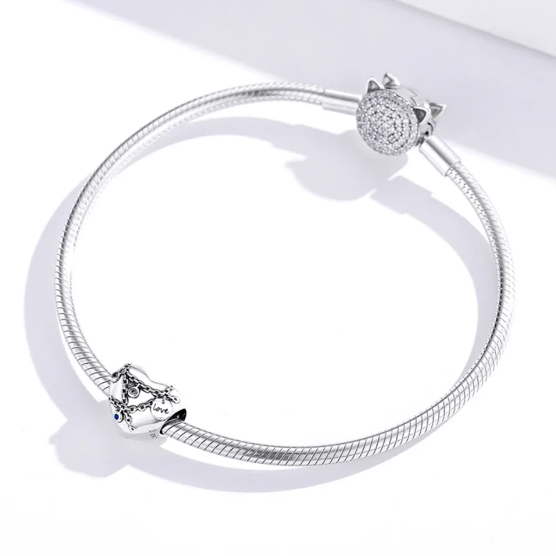(obrázek pro) Pandora styl Srdce Zámek Charm - SCC1538 - Zobrazit 3