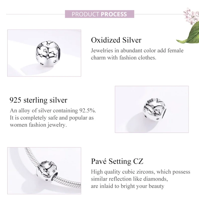 (obrázek pro) Pandora styl stříbrný amulet Blíženci - SCC1218-3 - Zobrazit 7