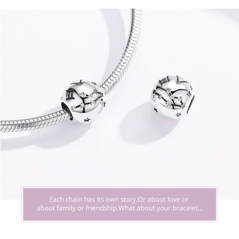 (obrázek pro) Pandora styl stříbrný amulet Blíženci - SCC1218-3 - Zobrazit 8