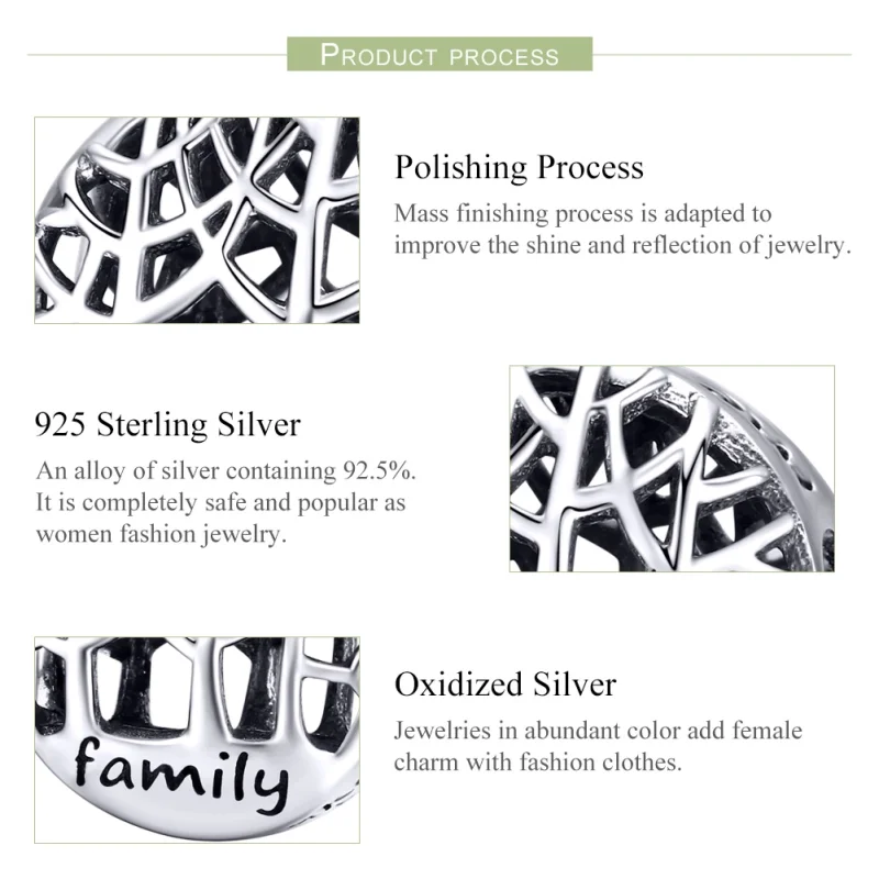 (obrázek pro) Pandora styl stříbrný amulet Les rodiny - SCC1144 - Zobrazit 4