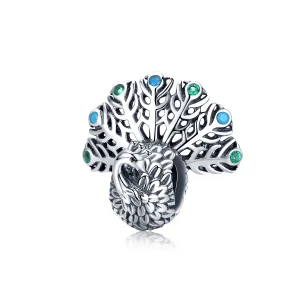 (obrázek pro) Pandora styl stříbrný amulet s pavím ocasem - SCC1260