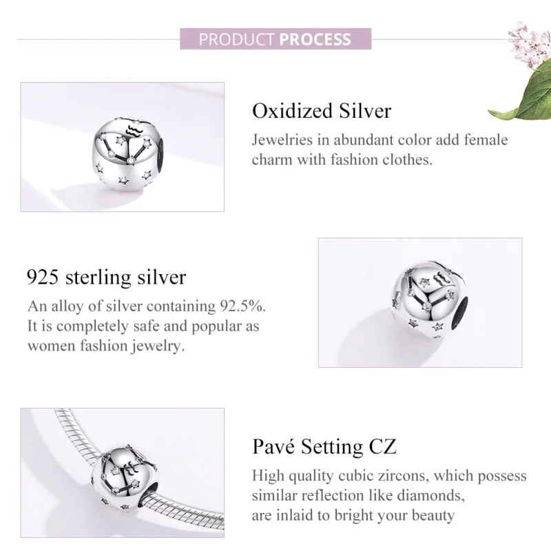 (obrázek pro) Pandora styl stříbrný amulet Vodnář - SCC1218-11 - Zobrazit 2