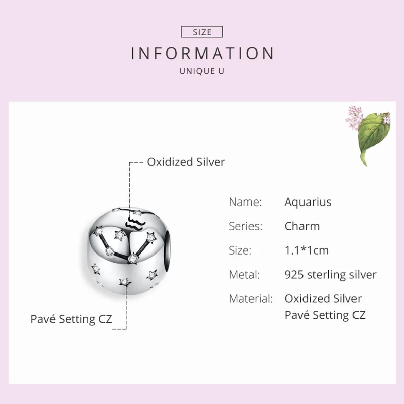 (obrázek pro) Pandora styl stříbrný amulet Vodnář - SCC1218-11 - Zobrazit 6